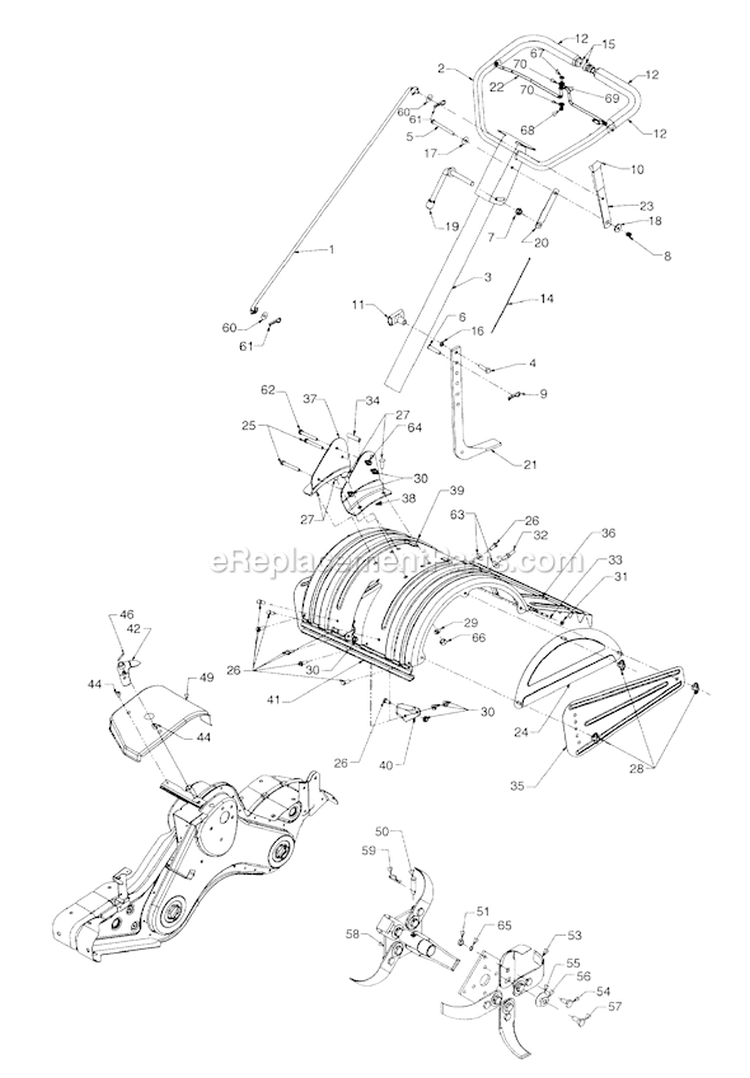 Page C Diagram and Parts List for 21AB454C401 2001 Yard Man Tiller